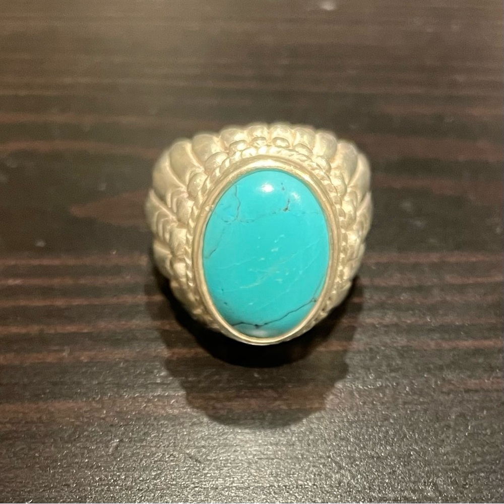THE GREAT FROG LARGE FEATHER TURQUOISE RING